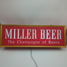 VTG 1960s MILLER BEER The Champagne of Beers 2 Sided Hanging Metal Lighted Sign picture