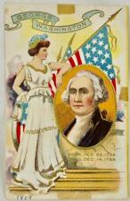 George Washington Postcard Lady Liberty Die Cut Unposted #24 picture