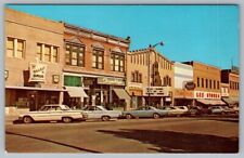 Postcard Ord Nebraska West Side Town Square Walker Drug Rexall Drugs Old Cars picture