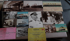 14 TITANIC Post Card Collection Launch Ticket Photos Old Ship Captain Antique UK picture