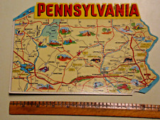 Large Pennsylvania State Shaped Postcard picture