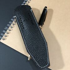Black Leather H Pen Holder Sleeve For Mont Blanc And Luxury Pens picture