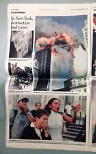 September 12, 2001 Boston Globe NEW & COMPLETE NEWSPAPER 'NEW DAY OF INFAMY' picture