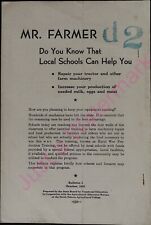 Vintage Vocational Ed Booklet Mr. Farmer Local Schools Can Help Oct 1942 picture