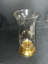 Vintage Carolina Crafters Brass Hurricane Candle Lamp With Glass Shade 10