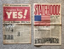 LOT of (2) 1959 HAWAII YES STATEHOOD Newspapers**Joins USA 50th ALOHA State picture