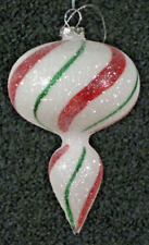 Candy Cane Swirl Sugared Mini Finial Ornaments - K & K Interiors picture
