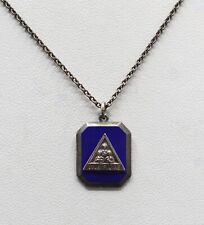 IYOB FILIAE Masonic Triangle Jobs Daughter Sterling Silver Blue Enamel Vintage picture