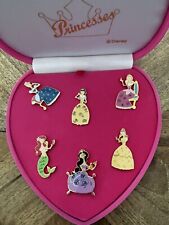 Disney Collection 6 PRINCESS PINS Set Cinderella, Arielle, Belle, Jasmine Velvet picture