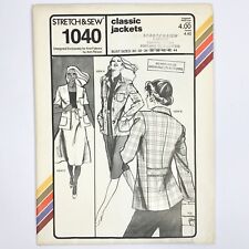 Vintage Pattern Stretch & Sew #1040 Classic Jackets Bust 30-44 Womens Sewing picture