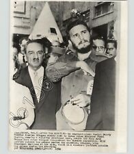 1960 Press Photo Fidel Castro & Anastas Mikoyan After Havana Cuba Shooting picture