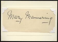 Mary Mannering d1953 signed autograph auto 3x5 Cut English Actor Silent Era picture