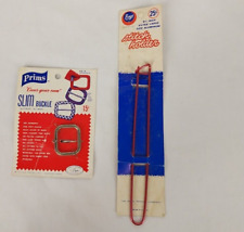 Lot Of 2 Vintage Sewing Prims Slim Buckle & Stitch Holder picture