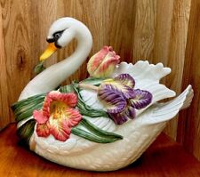 Fitz and Floyd Tulip Swan Soup Tureen  3-3/4 qt Vintage 1995 Gorgeous Detail. picture