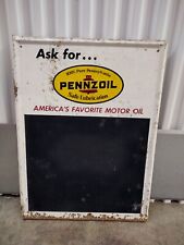 Vintage Very Rare Pennzoil Chalkboard Sign Metal marked AM 1-70 Original picture