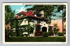 Norwalk OH-Ohio, A Beautiful Residence On Main Street Vintage Souvenir Postcard picture
