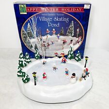 Vintage Holiday Village Skating Pond Musical Christmas Songs WORKS See Descript picture