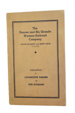 1940's Denver Rio Grande Railroad DRGW Locomotive Fuel Economy Instructions B1 picture