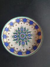 Vintage Arta Austrian Enamel Trinket Pin Dish Floral Blue Green & Gold 11cm picture
