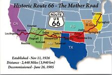Historic Route 66 mother road US map postcard picture