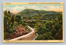 Midland Trail US 60 White Sulphur Gap West Virginia WV Linen Postcard picture