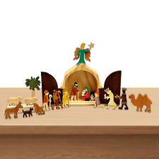 Christmas Nativity Scene Set Figures wooden Figurines Baby Jesus17 PIECE SET picture