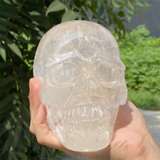 5.36LB Top Natural White Quartz Skull Carved Crystal Skull Healing Gift.K3855 picture