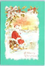 Postcard - Santa Claus & Holiday Art Print - Greeting Card - A Merry Christmas picture