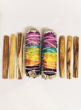2 White Sage 7 Chakras with 7 Color Rose Petals and 6 Palo Santo Sticks  picture