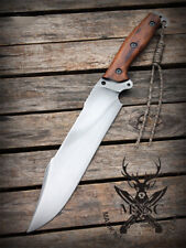 CUSTOM HANDMADE D2 TOOL STEEL HUNTING LONG RANGE  BOWIE KNIFE WITH ROSE WOOD picture