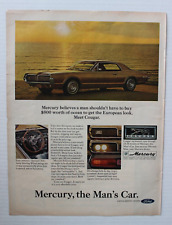 1966 Mercury Cougar Color Magazine Print Ad The Man's Car On Beach In Sunset picture