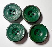 Vintage Art Deco Wooden Green Buttons picture
