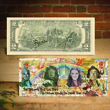 WIZARD OF OZ Dreams Pop Art Two-Dollar Bill HAND-SIGNED by Rency with Holder picture