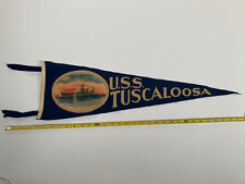 VTG Antique USS Tuscaloosa CA-37 Felt Wool Pennant WWII Navy Pacific Battleship picture