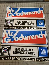 Vintage GM Mr Goodwrench Vinyl Decal Sign NOS General Motors Service Parts picture
