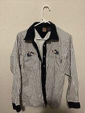 Vintage Mickey Unlimited Size Medium Striped Embroidered Shirt Mickey Minnie picture