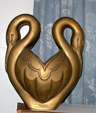 VINTAGE Brass Double  Swan Planter VERY HEAVY Excellent,  Unmarked picture