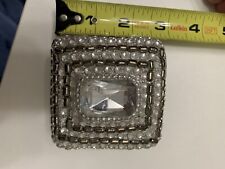 Vintage Beautiful Square Black, Silver & White Beaded Trinket/Jewelry Box picture