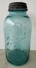 Vintage Ball Perfect Mason #9 Blue Canning Jar Half Gallon 9 3/8