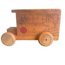 Toystalgia vintage 1979 wooden firetruck bank toy collectible display picture