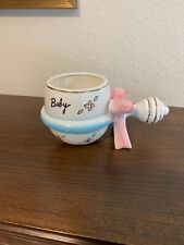 VINTAGE BABY RATTLE PLANTER WITH BOW VELCO JAPAN picture