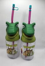 RAINFOREST CAFE Iguana Lizard SOUVENIR WATER BOTTLE Set Of Two Water Bottles picture
