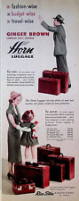 1951 Horn Luggage Vintage 1950s Print Ad Ginger Brown Cowhide Leather Rice-Stix picture