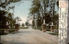 New York Saratoga Springs Woodlawn Park entrance ~ 1908 UDB postcard picture