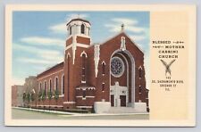 Postcard Blessed Mother Cabrini Church Sacramento Blvd Chicago Illinois picture