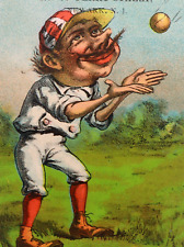 Antique Advertising Baseball Trade Card Vintage Victorian Newark NJ Hatter b1 picture