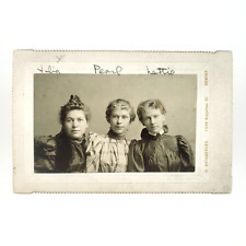 Named Denver Colorado Girls Photo c1883 Rothberger Card-Mounted ID'd Women A4127 picture