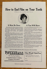 1918 Pepsodent Toothpaste End  Film Vintage Print Ad - Ephemera Full Page B&W picture