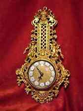 Baroque Rococo Cartel clock, gilt bronze (dore), filigree, vintage picture