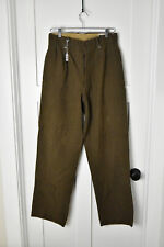 French Military OD/Brown Pants 1960's Era Wool Service Pants , Size 30x32 #13 picture